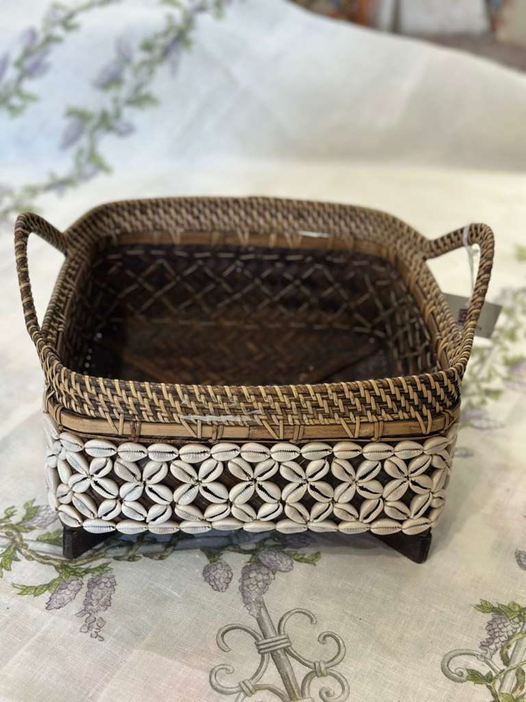 CESTINO QUADRATO CON CYPREE RATTAN E BAMBOO