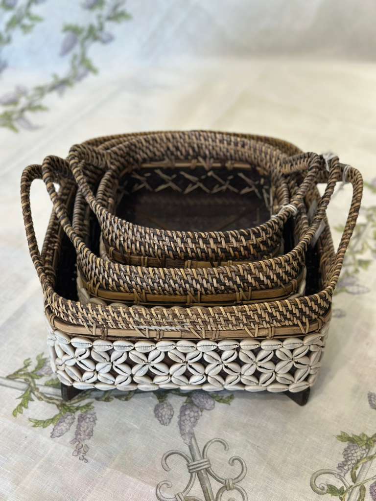 CESTINO QUADRATO CON CYPREE RATTAN E BAMBOO