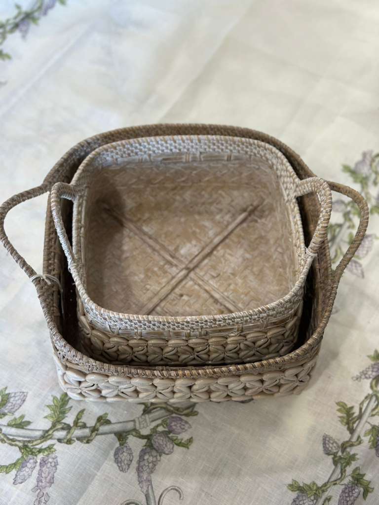 CESTINO QUADRATO CON CYPREE RATTAN E BAMBOO