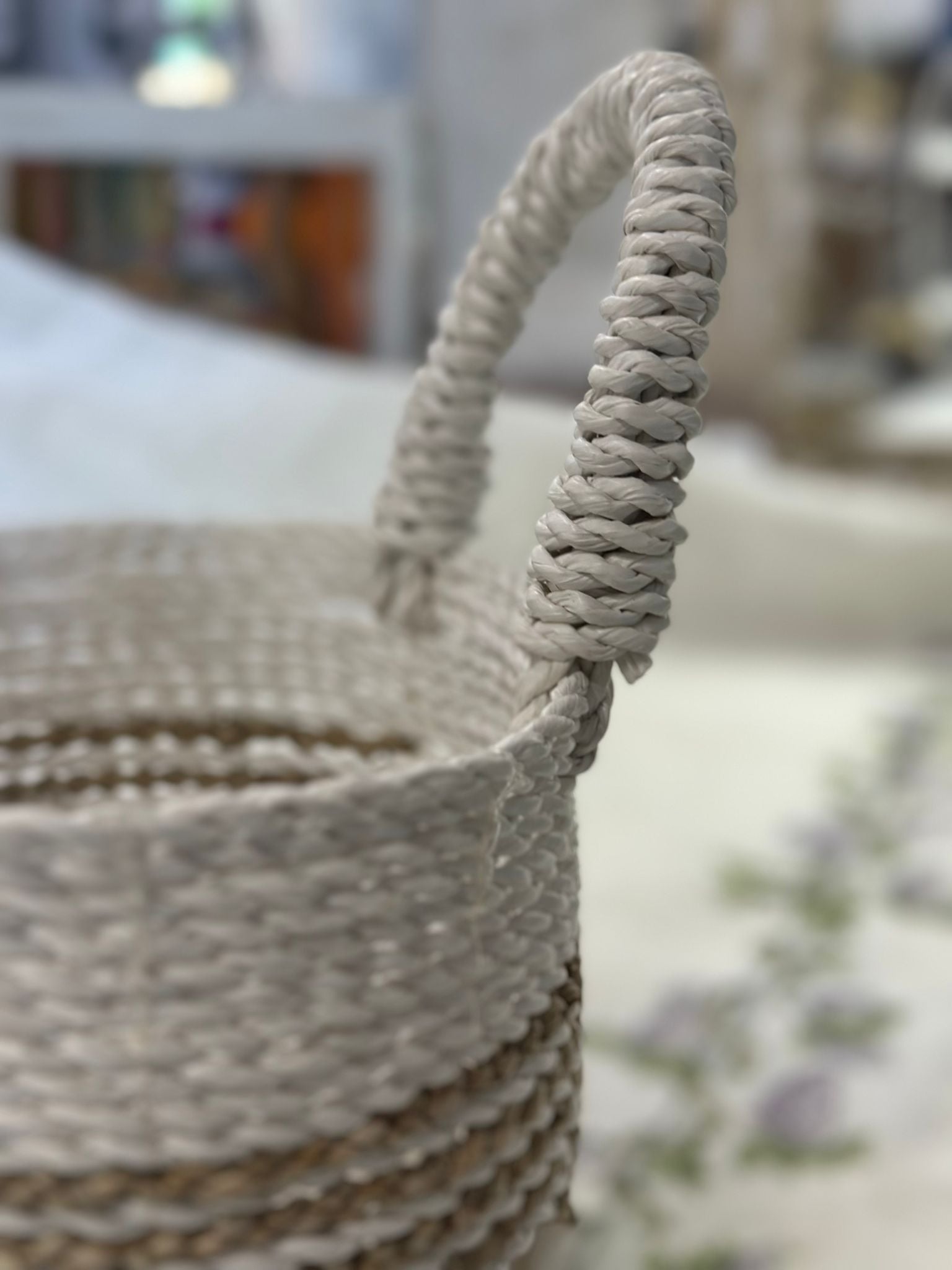 CESTA TONDA BIANCA MANICI ESTERNI