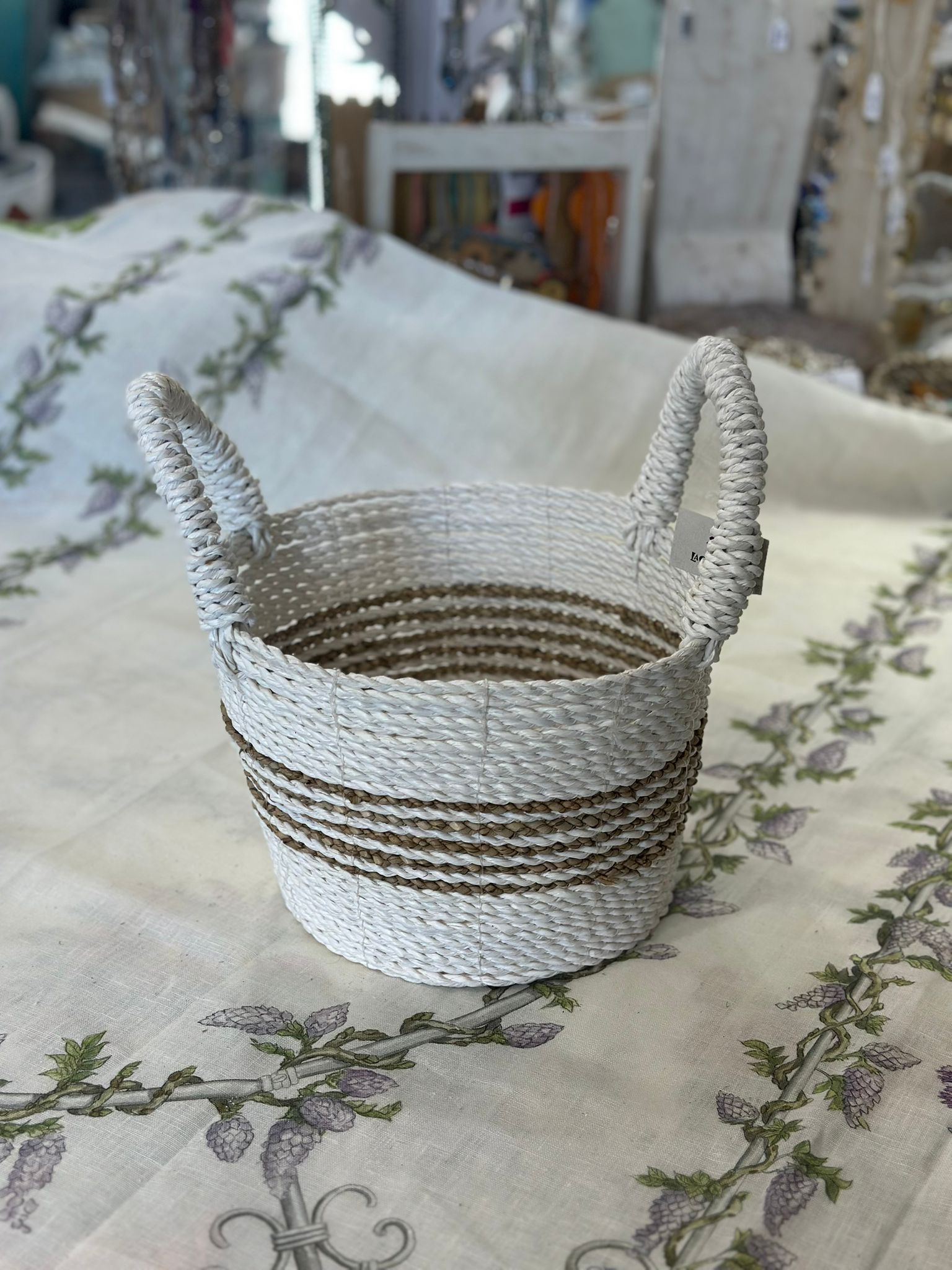 CESTA TONDA BIANCA MANICI ESTERNI