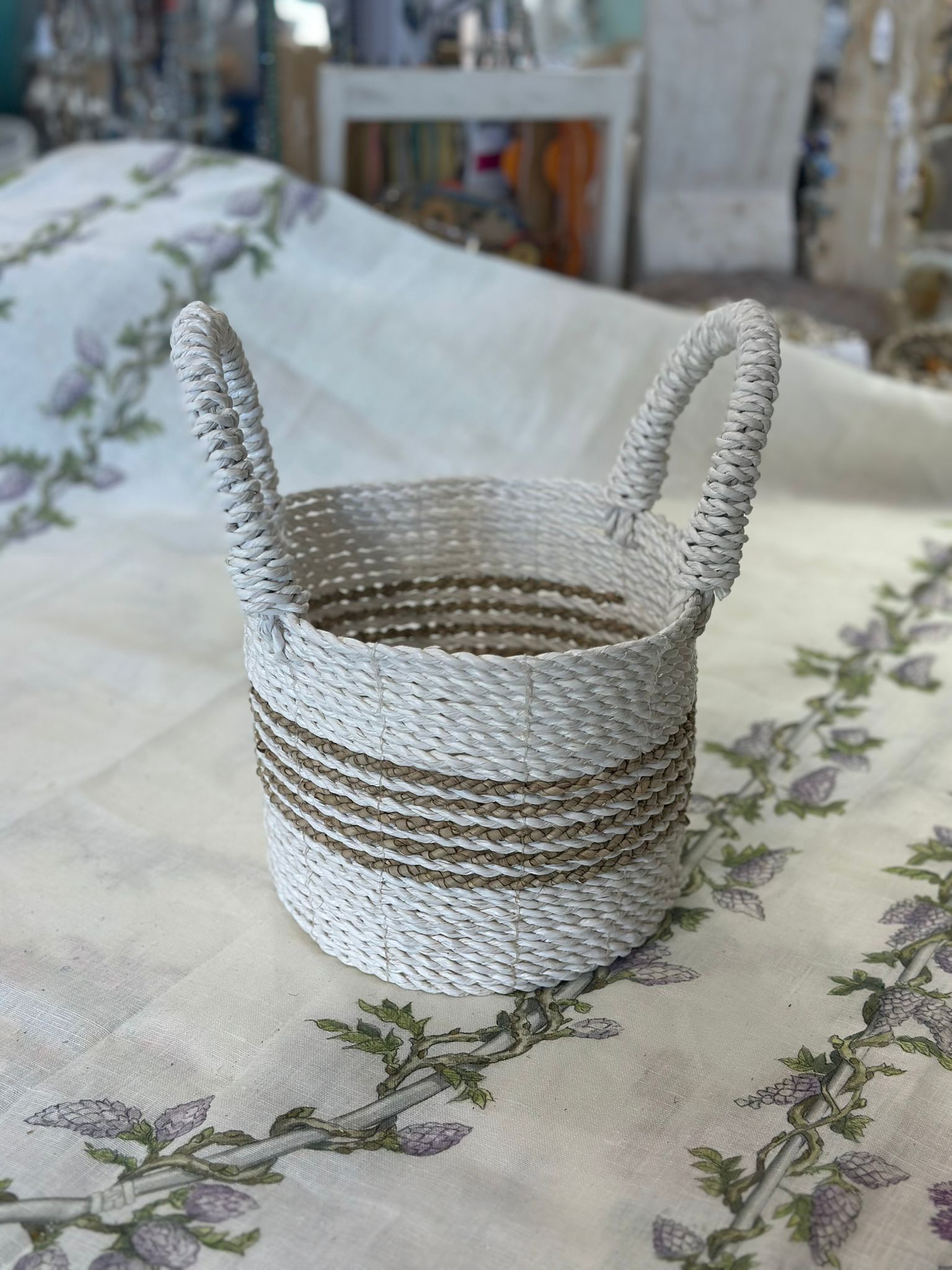 CESTA TONDA BIANCA MANICI ESTERNI