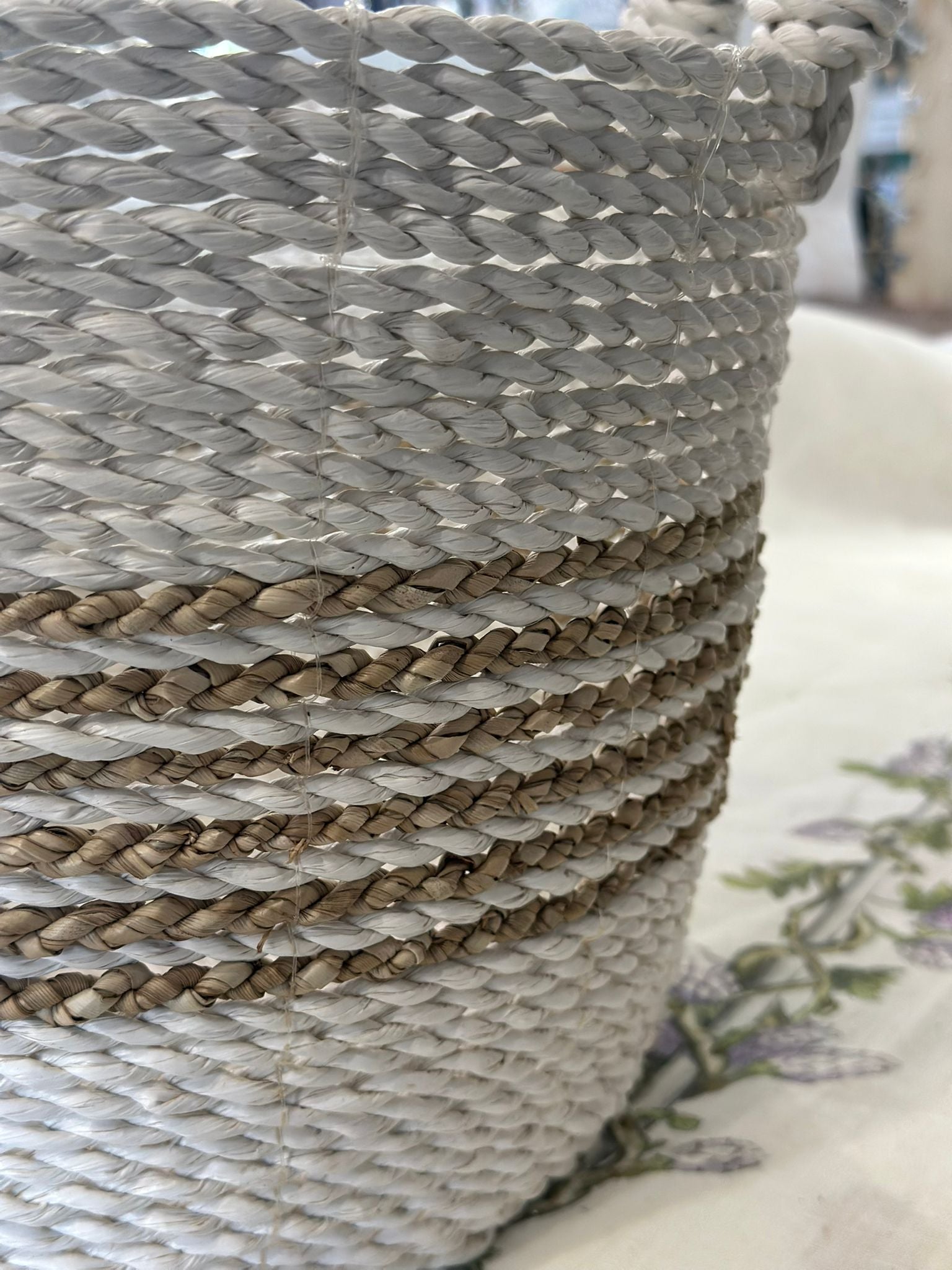 CESTA TONDA BIANCA MANICI ESTERNI