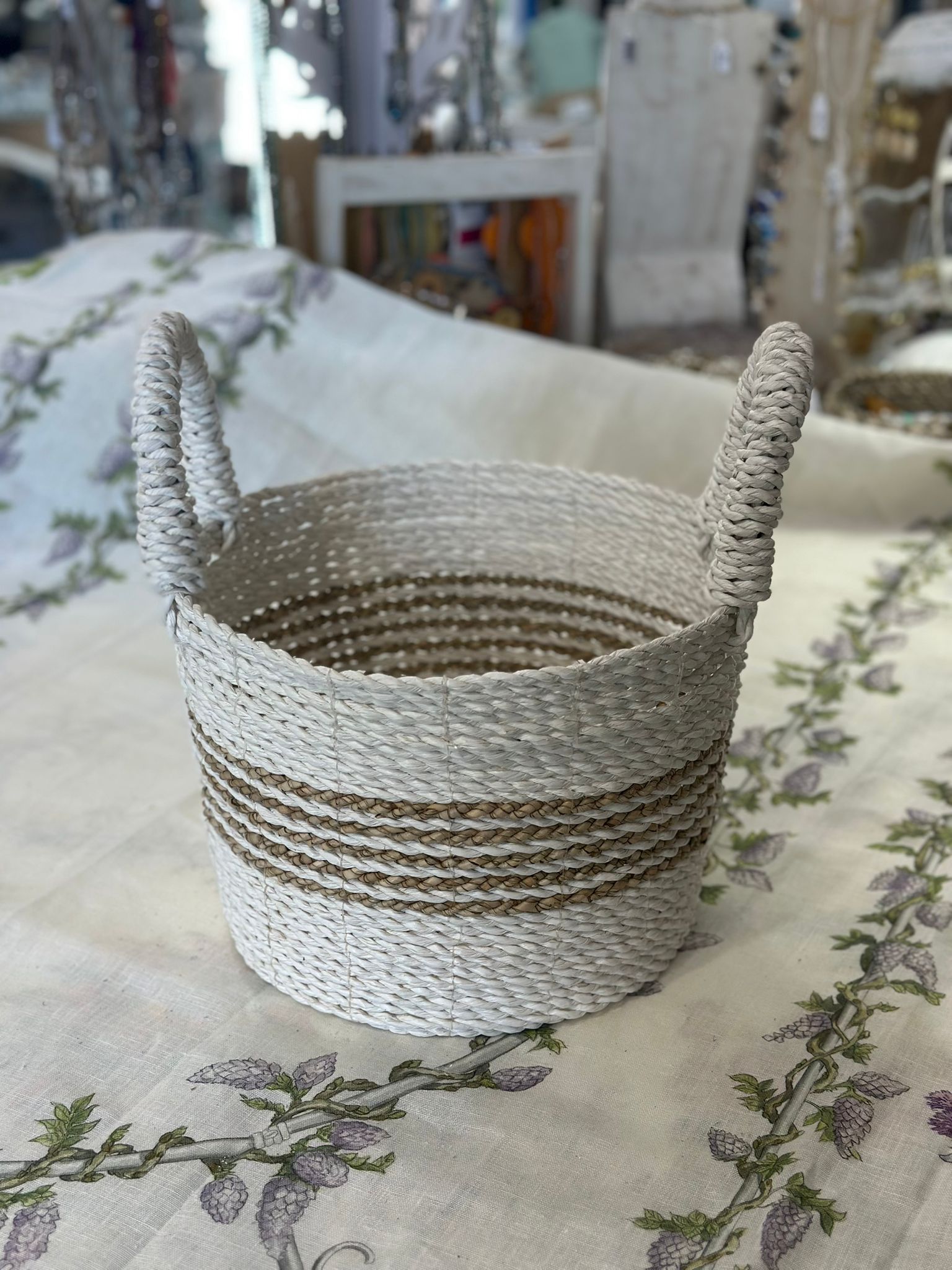 CESTA TONDA BIANCA MANICI ESTERNI