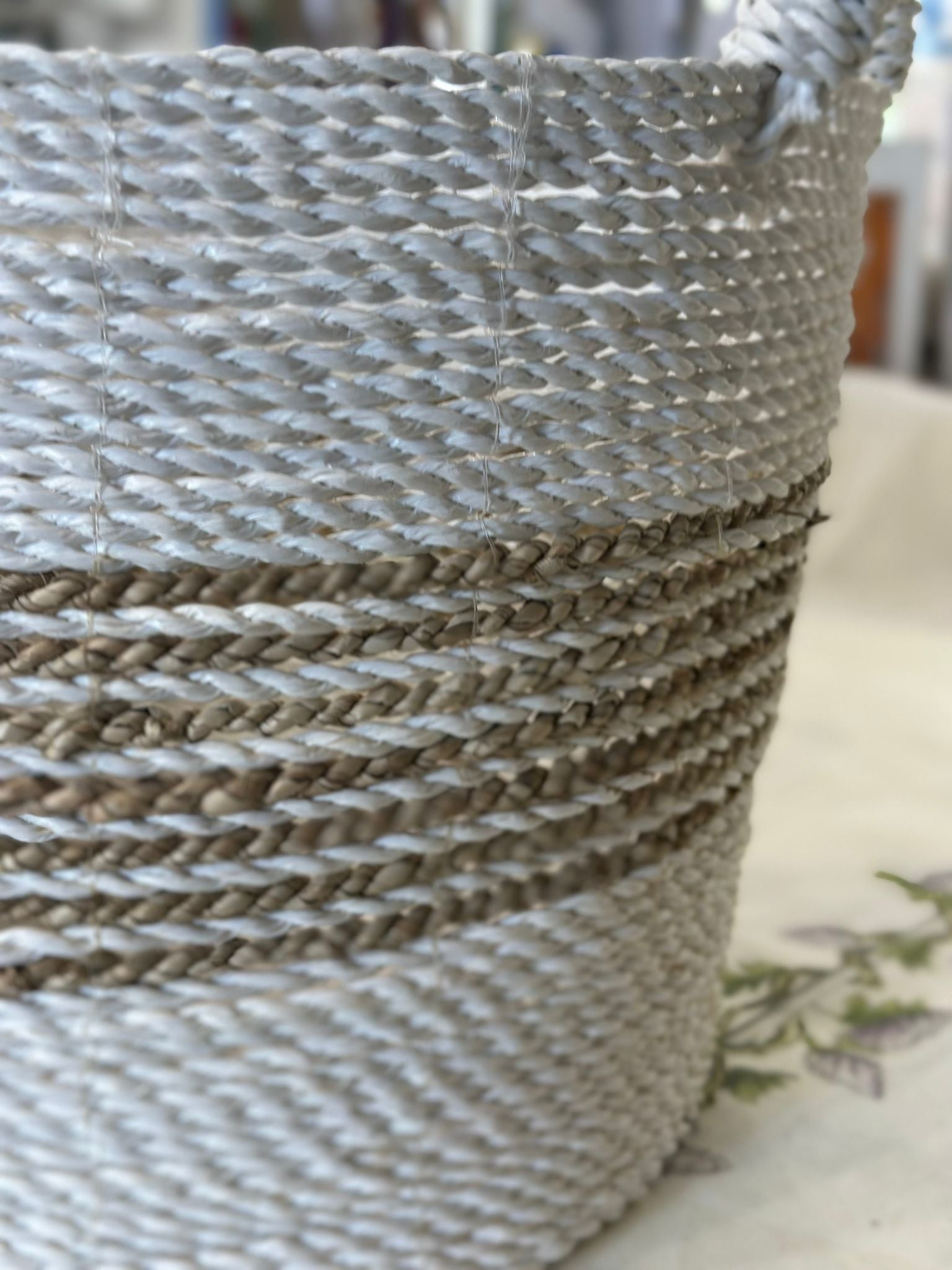 CESTA TONDA BIANCA MANICI ESTERNI