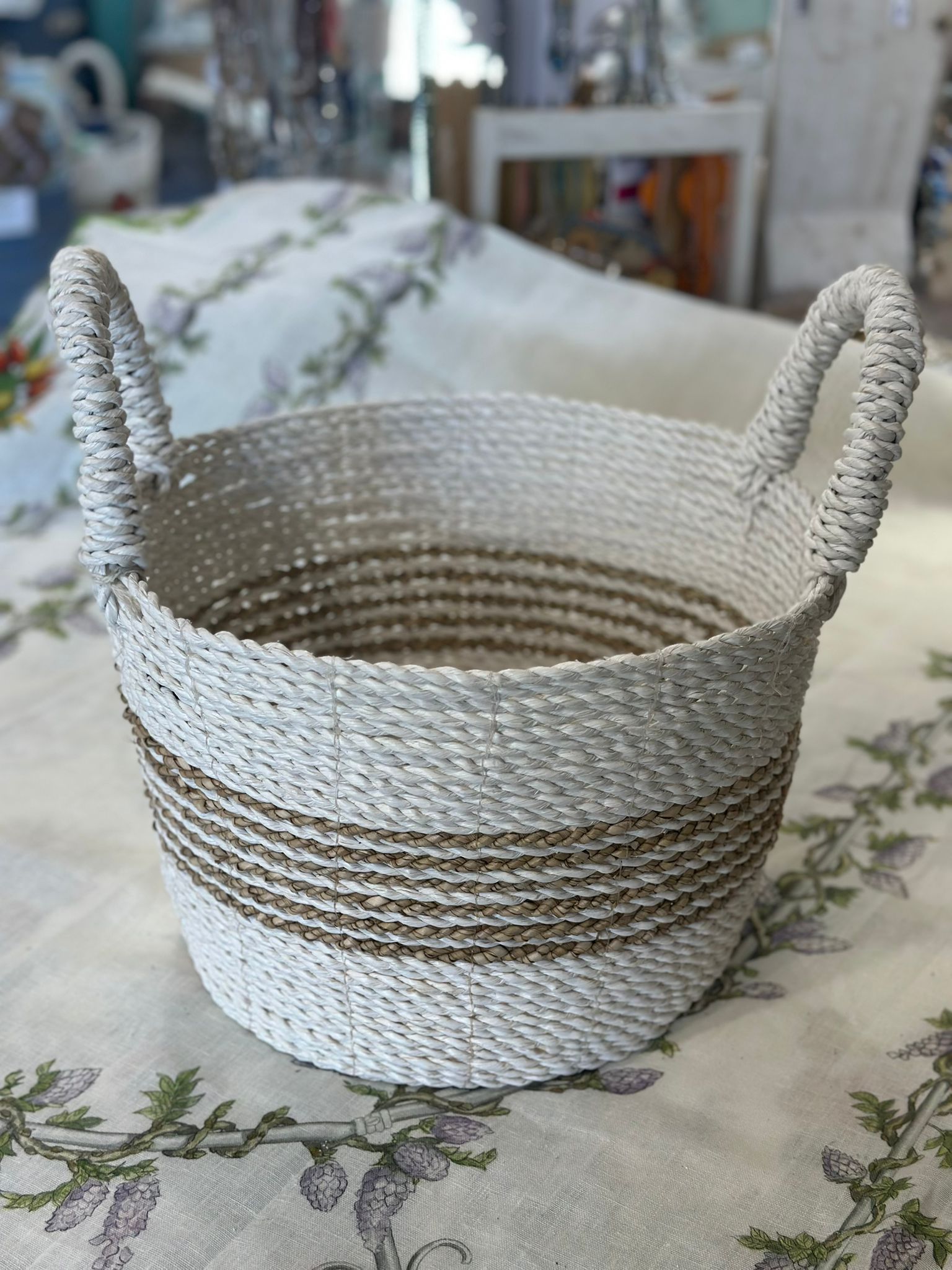 CESTA TONDA BIANCA MANICI ESTERNI