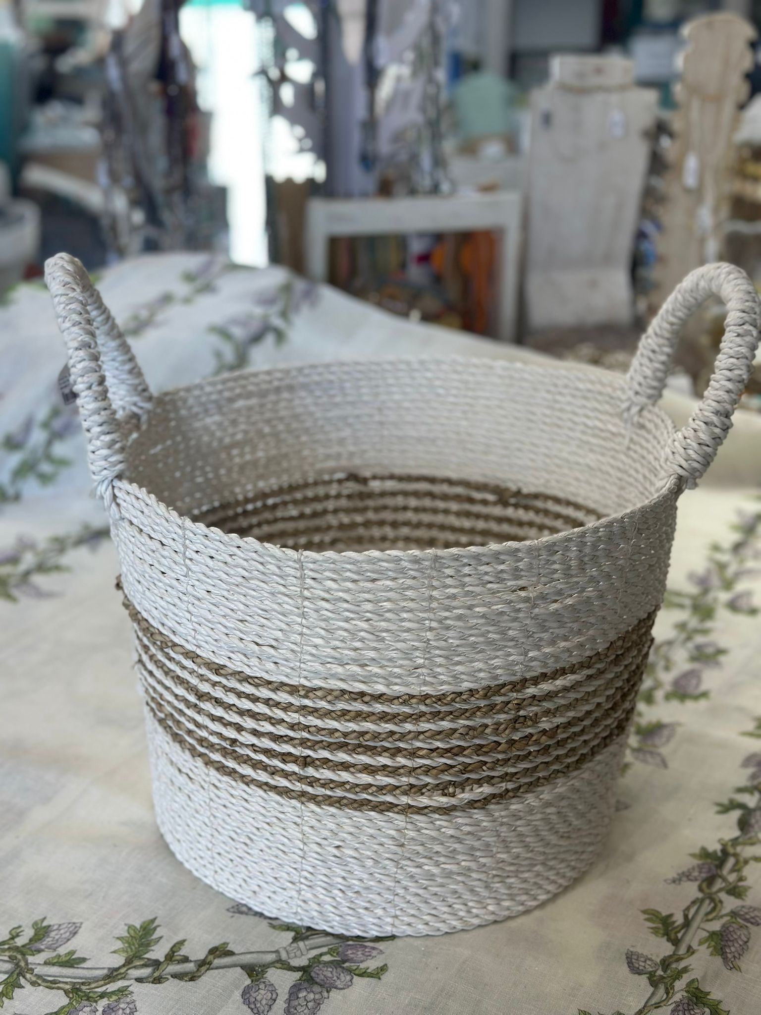 CESTA TONDA BIANCA MANICI ESTERNI