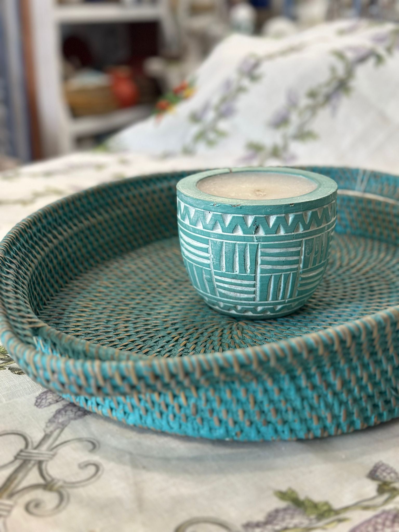 VASSOIO OVALE CON MANICO ESTERNO RATTAN