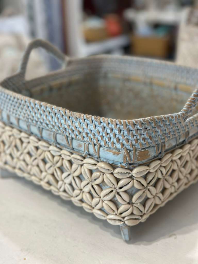 CESTINO QUADRATO CON CYPREE RATTAN E BAMBOO