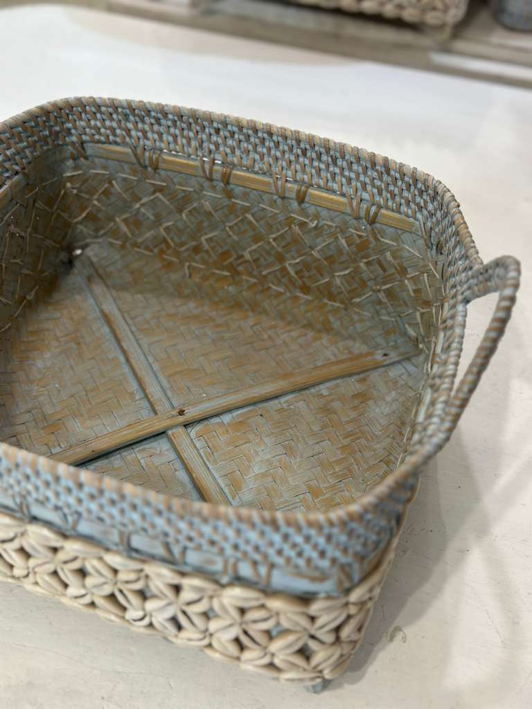 CESTINO QUADRATO CON CYPREE RATTAN E BAMBOO