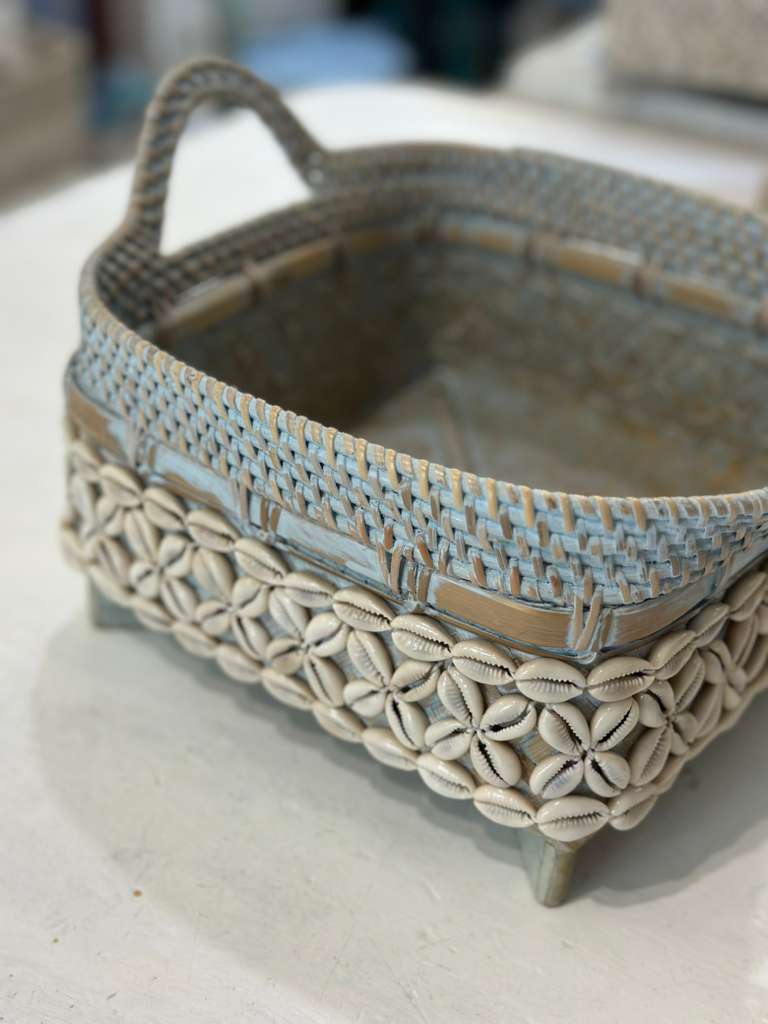 CESTINO QUADRATO CON CYPREE RATTAN E BAMBOO