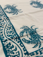 Telo Granchi Crab Tiffany Green in Cotone | Copriletto e Copridivano