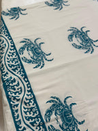Telo Granchi Crab Tiffany Green in Cotone | Copriletto e Copridivano