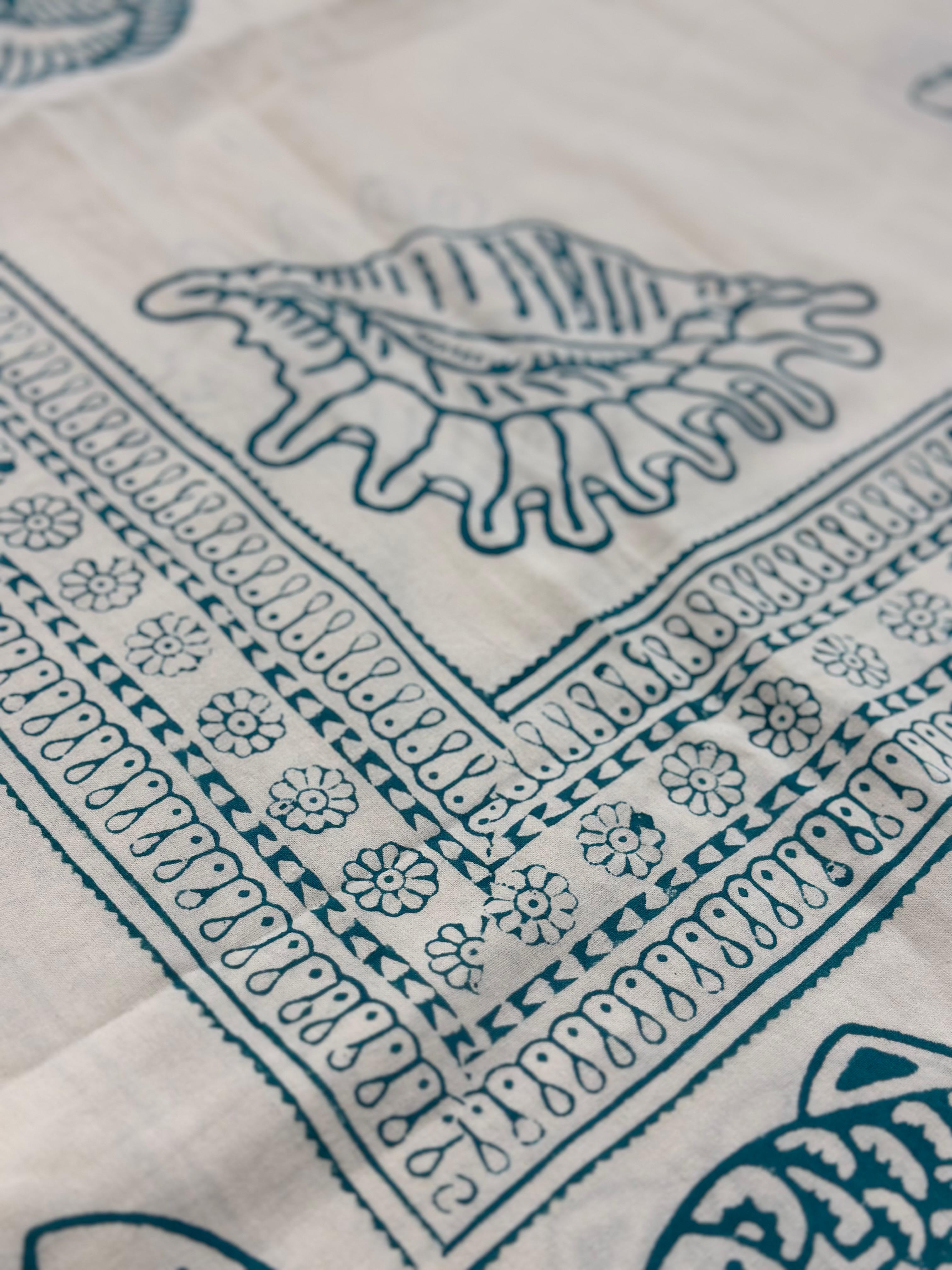 TELO BIANCO CONCHIGLIE TIFFANY GREEN