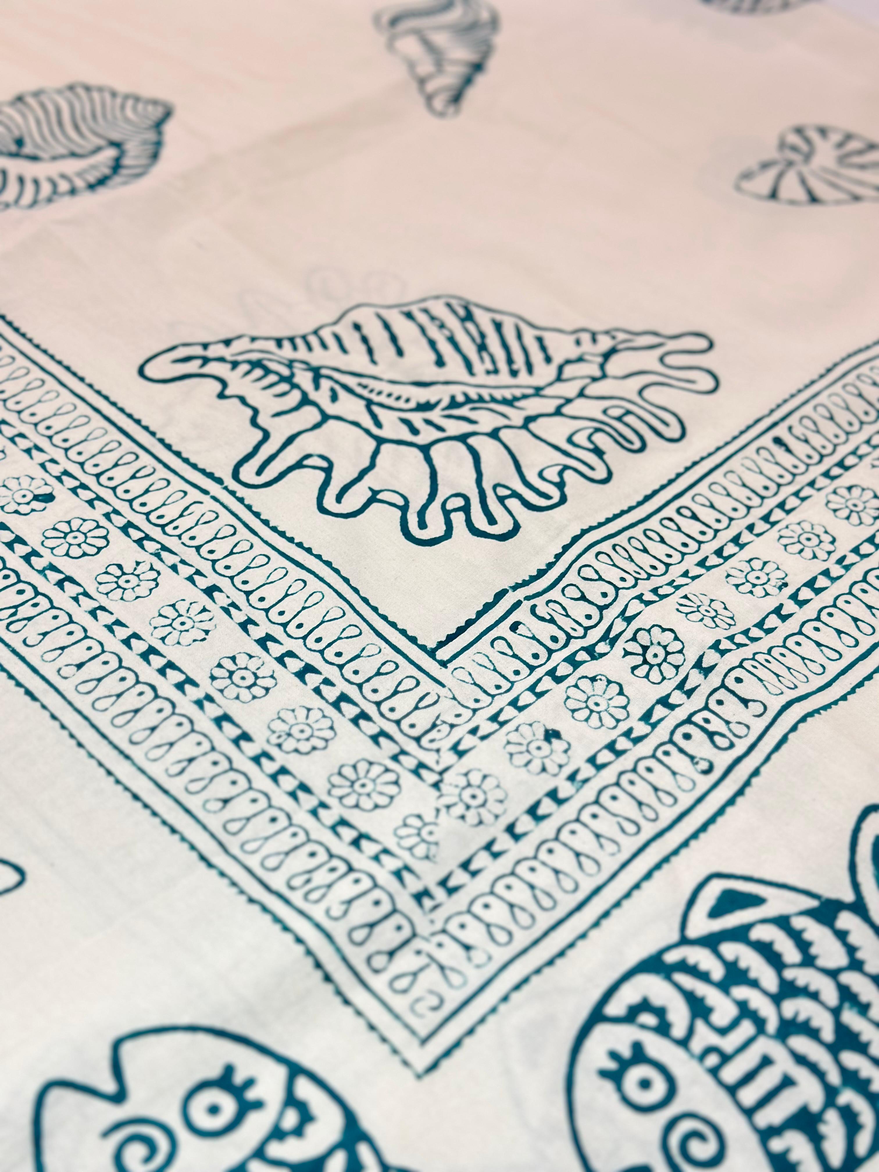 TELO BIANCO CONCHIGLIE TIFFANY GREEN