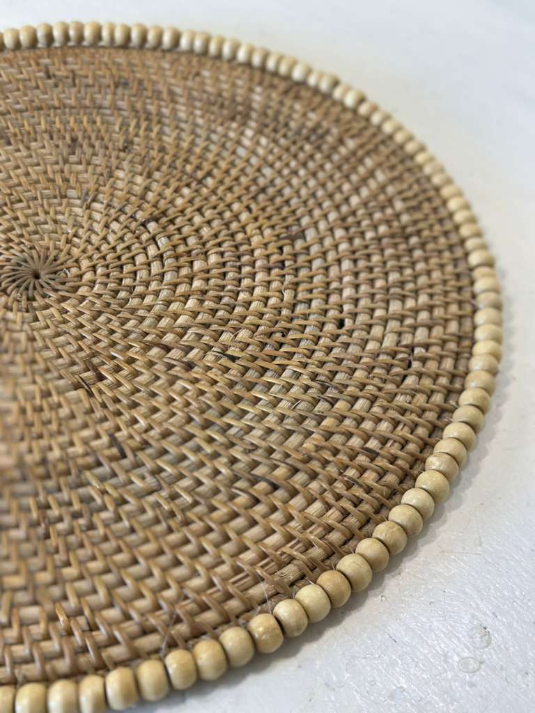 PLACEMAT TONDO PALLINE LEGNO