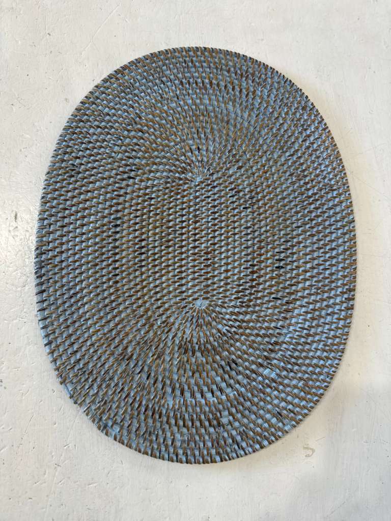 PLACEMAT OVALE CELESTE CHIARO RATTAN