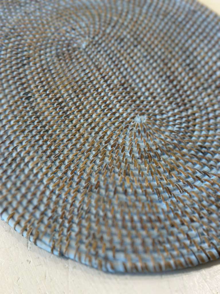 PLACEMAT OVALE CELESTE CHIARO RATTAN