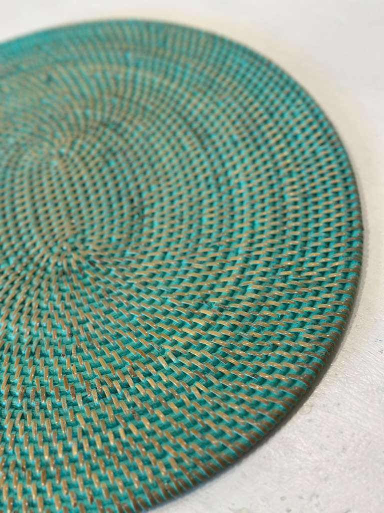 PLACEMAT OVALE VERDE TIFFANY RATTAN