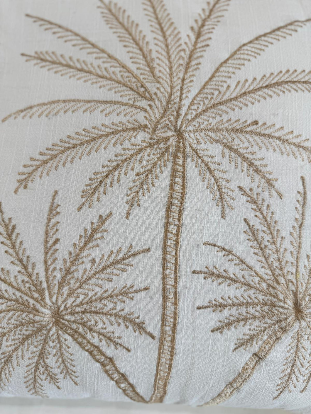 CUSCINO BIANCO RETTANGOLARE PICCOLO  TRE PALME STILIZZATE GOLD 30x50
