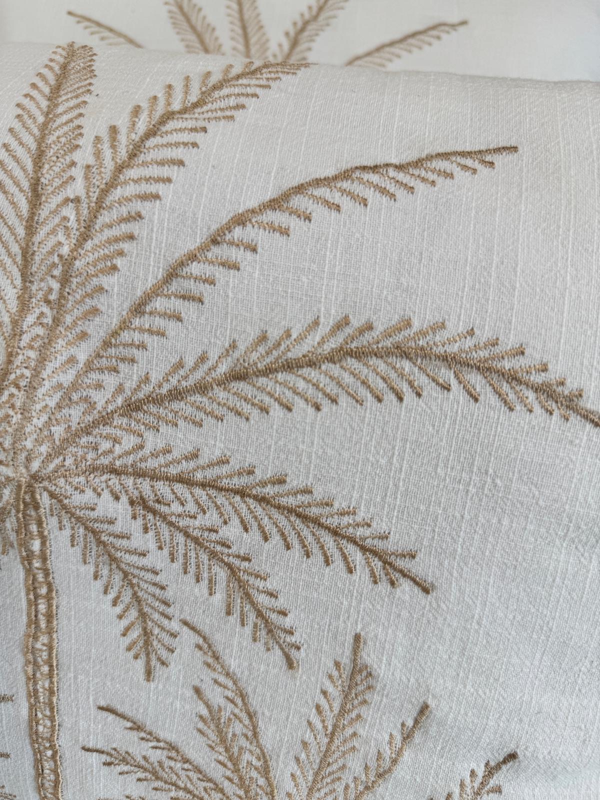 CUSCINO BIANCO RETTANGOLARE PICCOLO  TRE PALME STILIZZATE GOLD 30x50