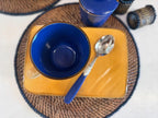 Placemat Tondo in Rattan con Bordo Palline di Legno – Ø37 cm Artigianale
