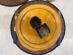 Placemat Tondo in Rattan con Bordo Palline di Legno – Ø37 cm Artigianale