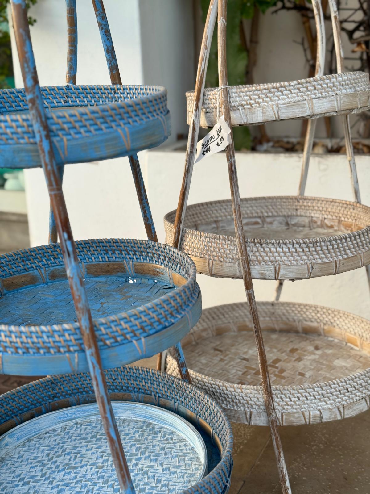 ALZATINA 3 RIPIANI RATTAN