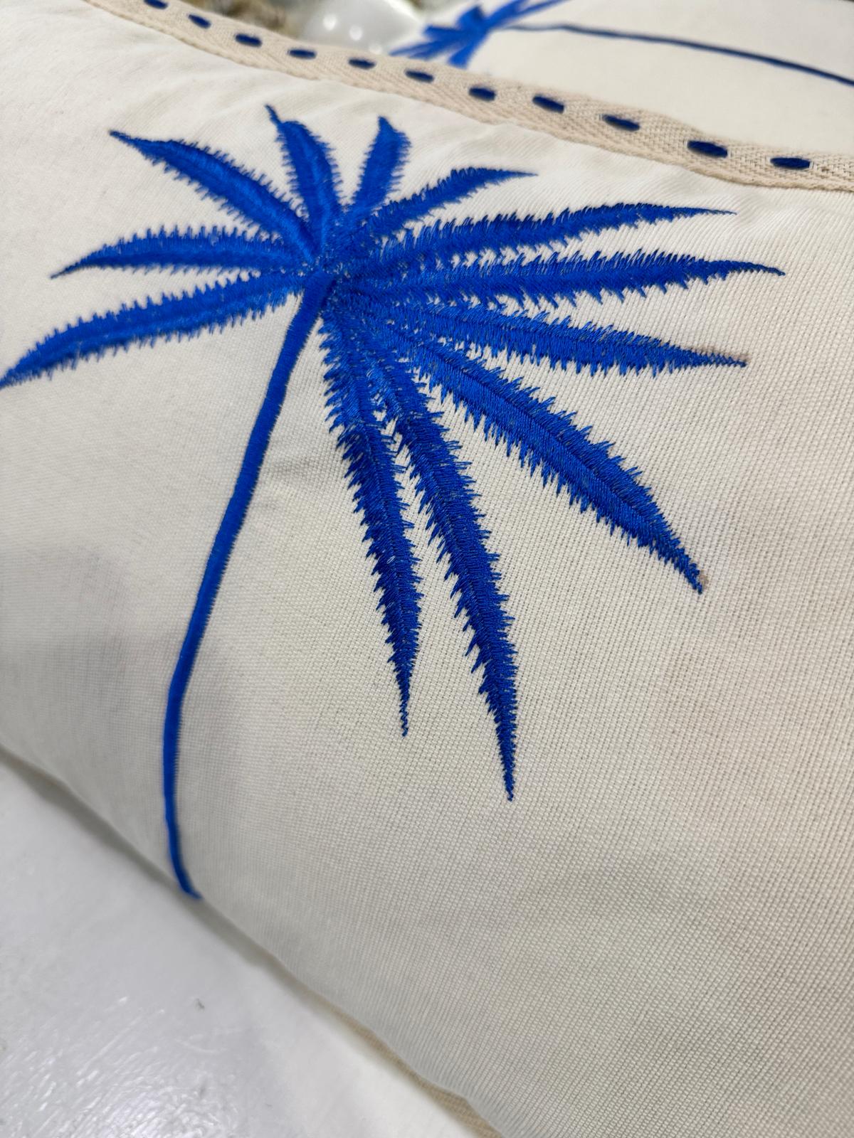 CUSCINO RETTANGOLARE ECRU PALMA BLU ACCESO