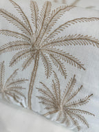 CUSCINO BIANCO TRE PALME STILIZZATE GOLD