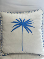 CUSCINO ECRÙ PALMA BLU ACCESO