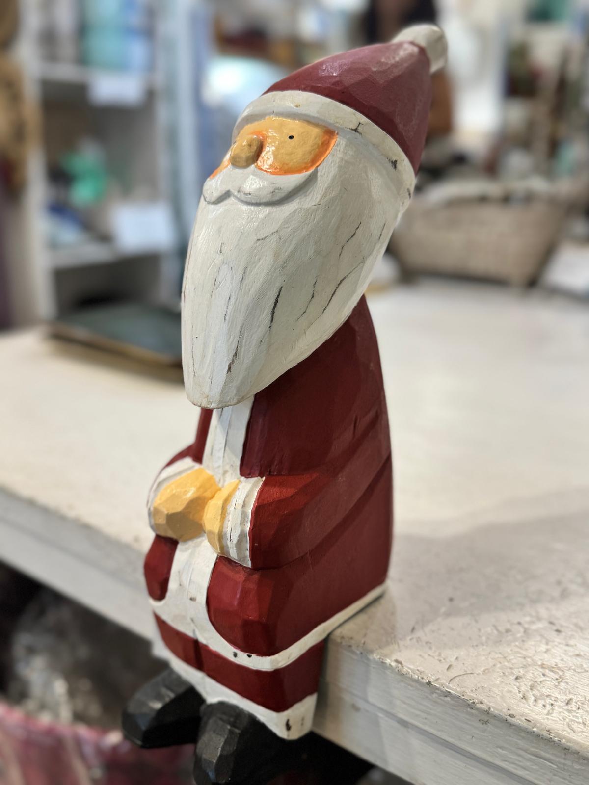 SANTA KLAUS SEDUTO LEGNO