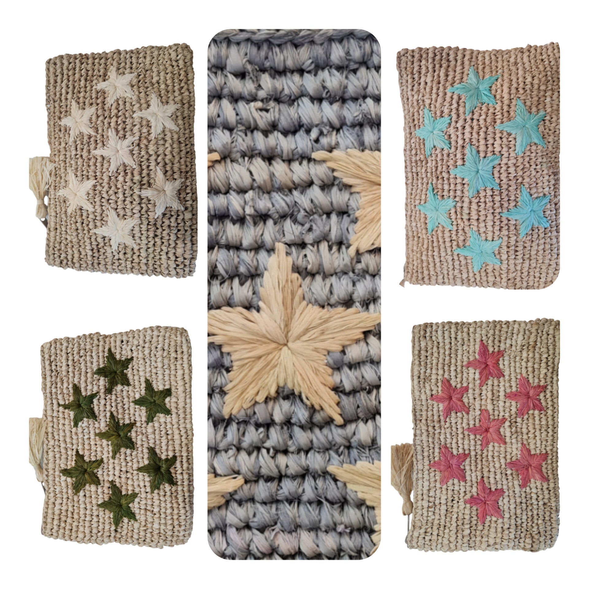 POCHETTE RAFIA STELLINE