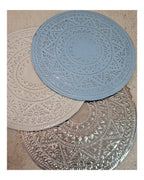 Placemat Tondo in Alluminio Battuto a Mano – Artigianale Bali Ø36 cm