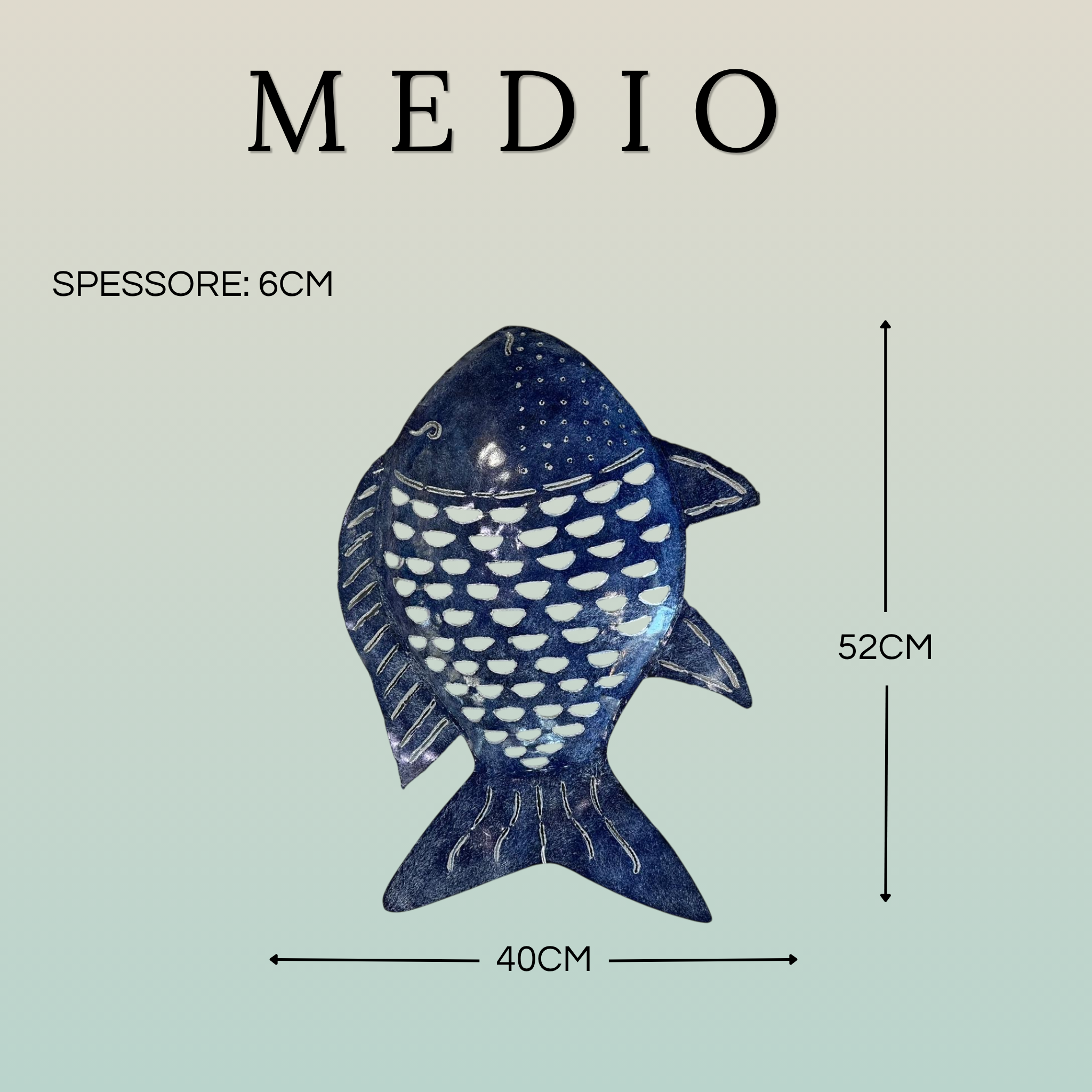 Pesce Decorativo in Ferro Battuto Tinta Unita | Collezione Tropicale