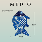 Pesce Decorativo in Ferro Battuto Blu Scuro e Azzurro | Collezione Tropicale