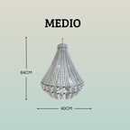 Lampadario Palline Legno Bianco Artigianale Bali | Illuminazione Casa