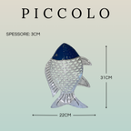Pesce Decorativo in Ferro Battuto Blu Scuro e Bianco | Collezione Tropicale