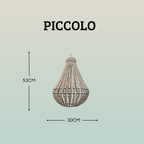 Lampadario Palline Legno Naturale Artigianale Bali | Illuminazione Casa