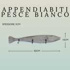 Appendino a Forma di Pesce in Legno con 3 Ganci in Ferro | Decorazione Marina