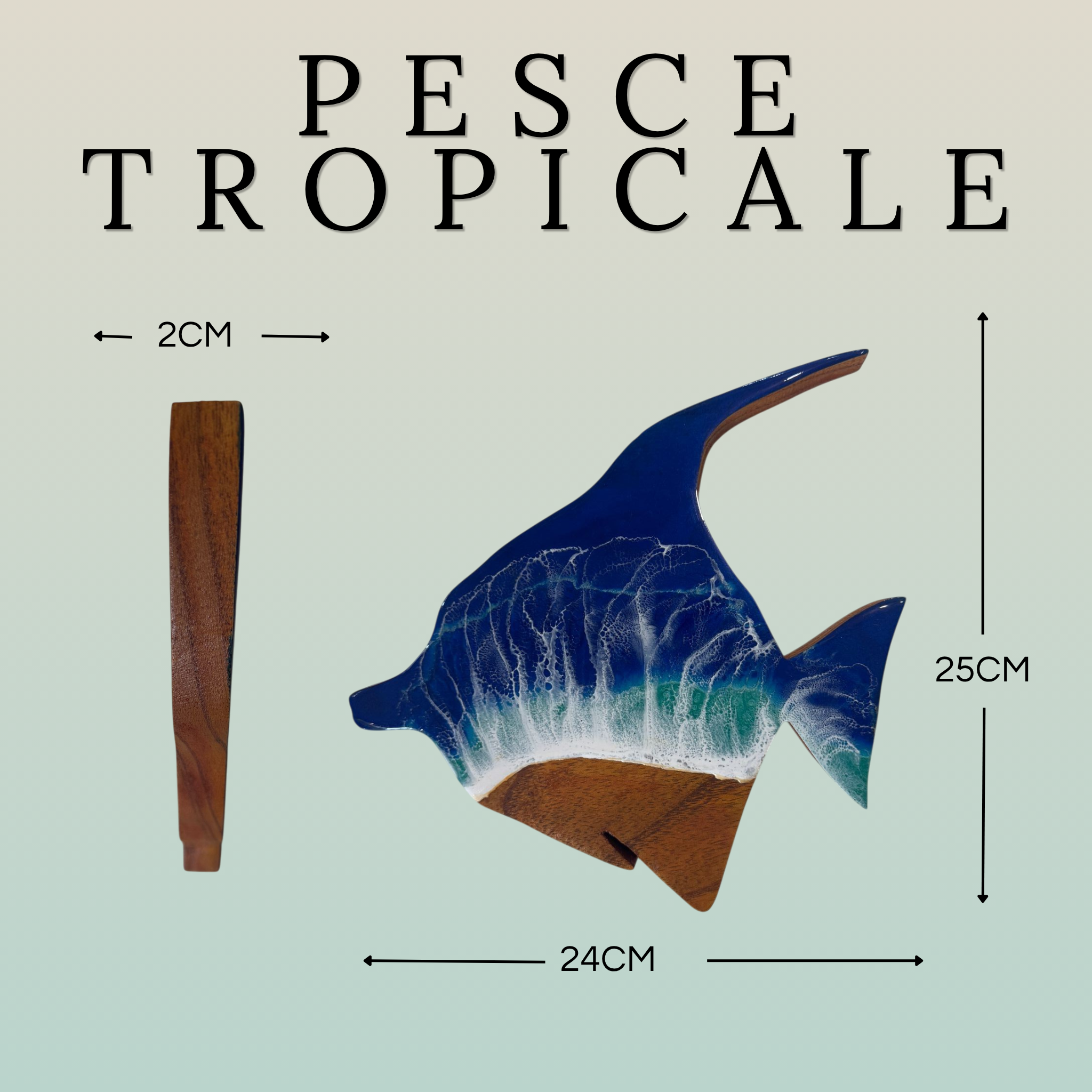 Figure Marine in Legno e Resina Epossidica con Gancetto