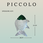 Pesce Decorativo in Ferro Battuto Verde Scuro e Bianco | Collezione Tropicale