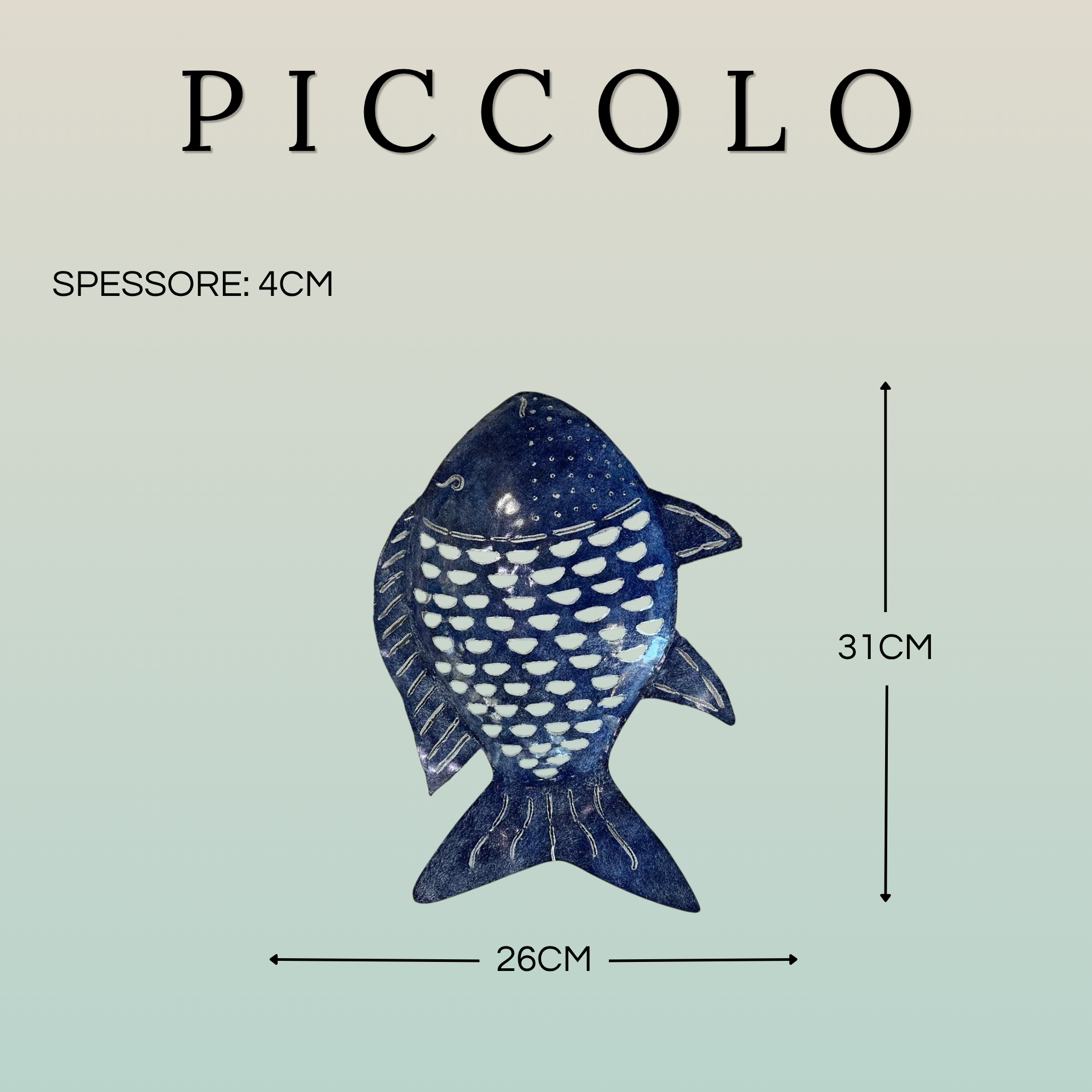 Pesce Decorativo in Ferro Battuto Tinta Unita | Collezione Tropicale