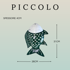 Pesce Decorativo in Ferro Battuto Verde Scuro e Bianco | Collezione Tropicale