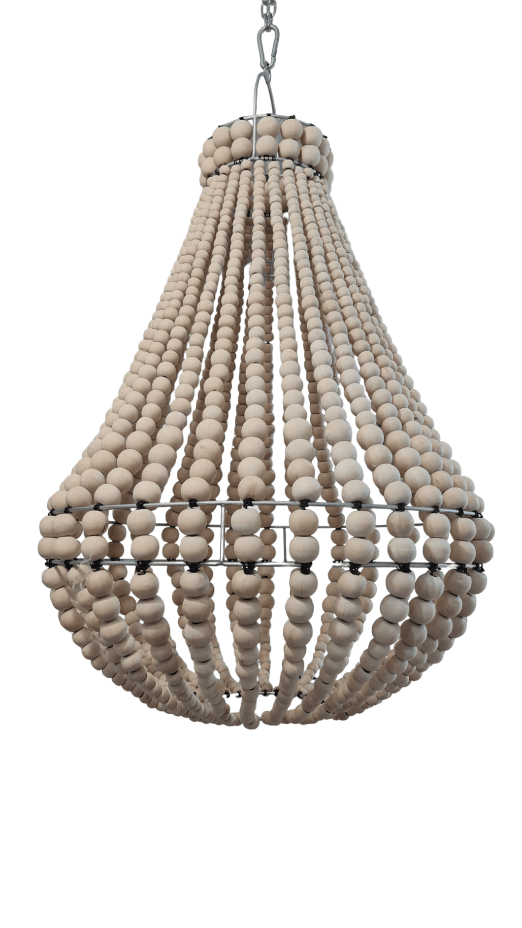 lampadario palline legno piccolo naturale