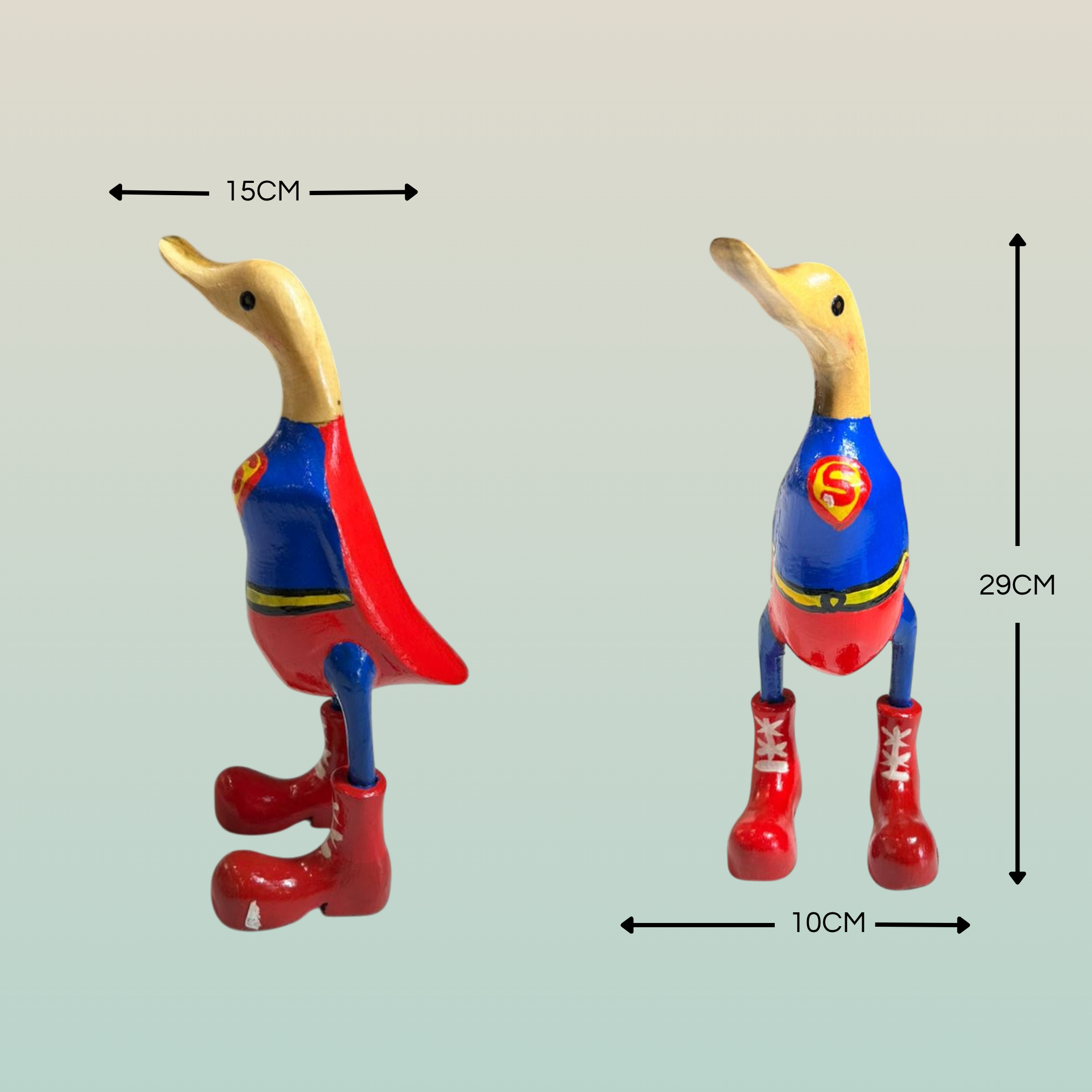 Papera Decorativa In Legno Artigianale Superman Supereroe