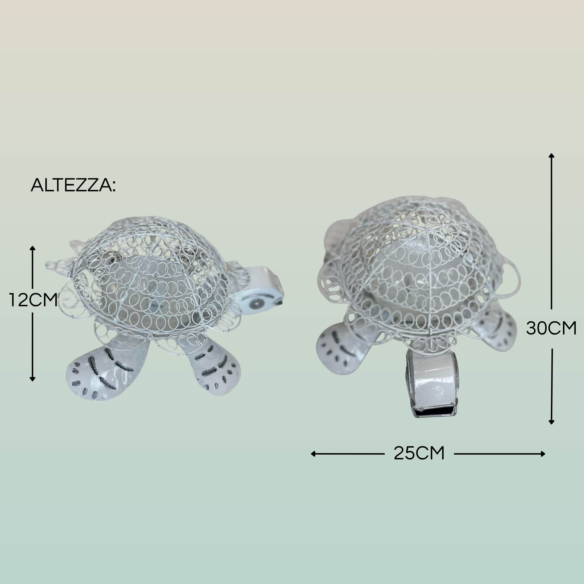 Portazampirone Tartaruga Traforata Bianca in Ferro | Accessorio Antizanzare Giardino