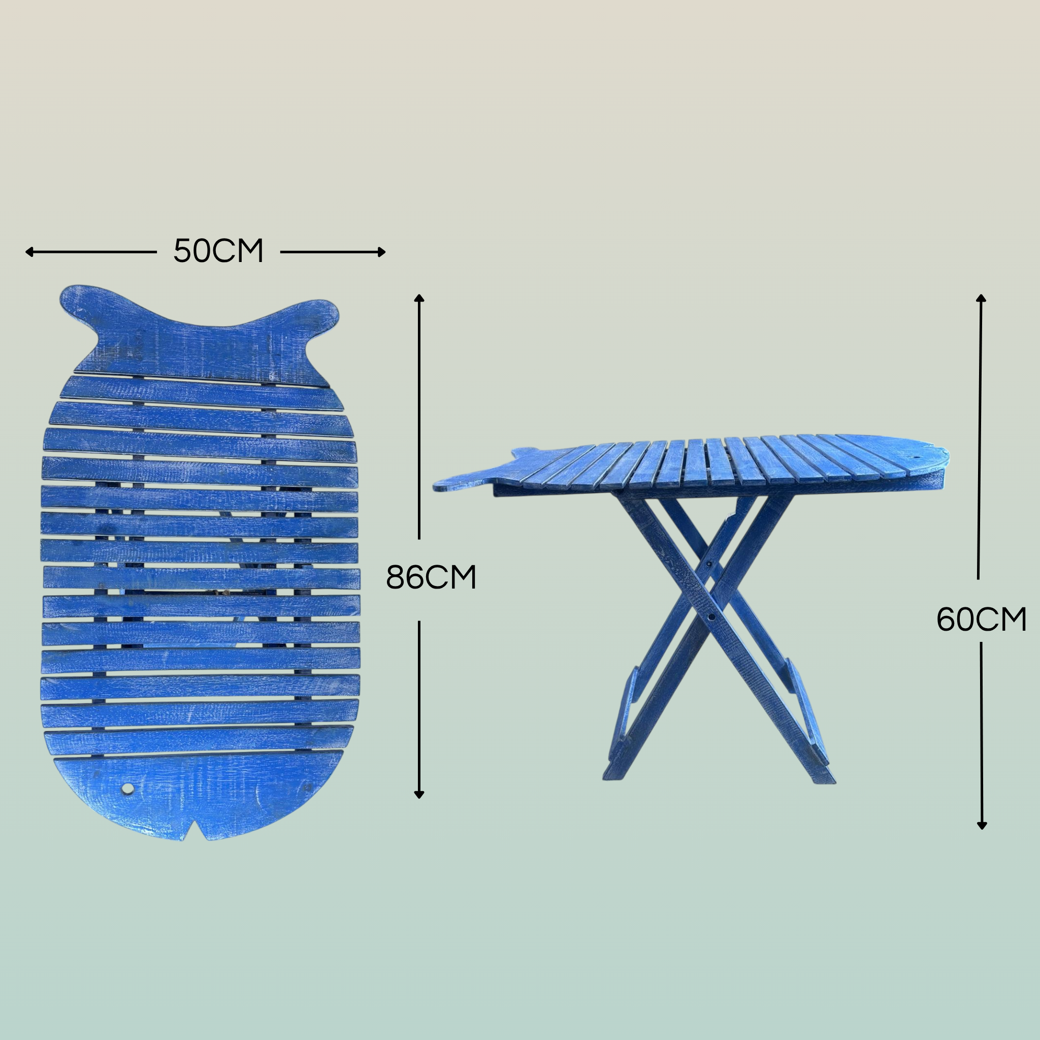 Tavolo Pesce Pieghevole Basso – Design Marino Artigianale