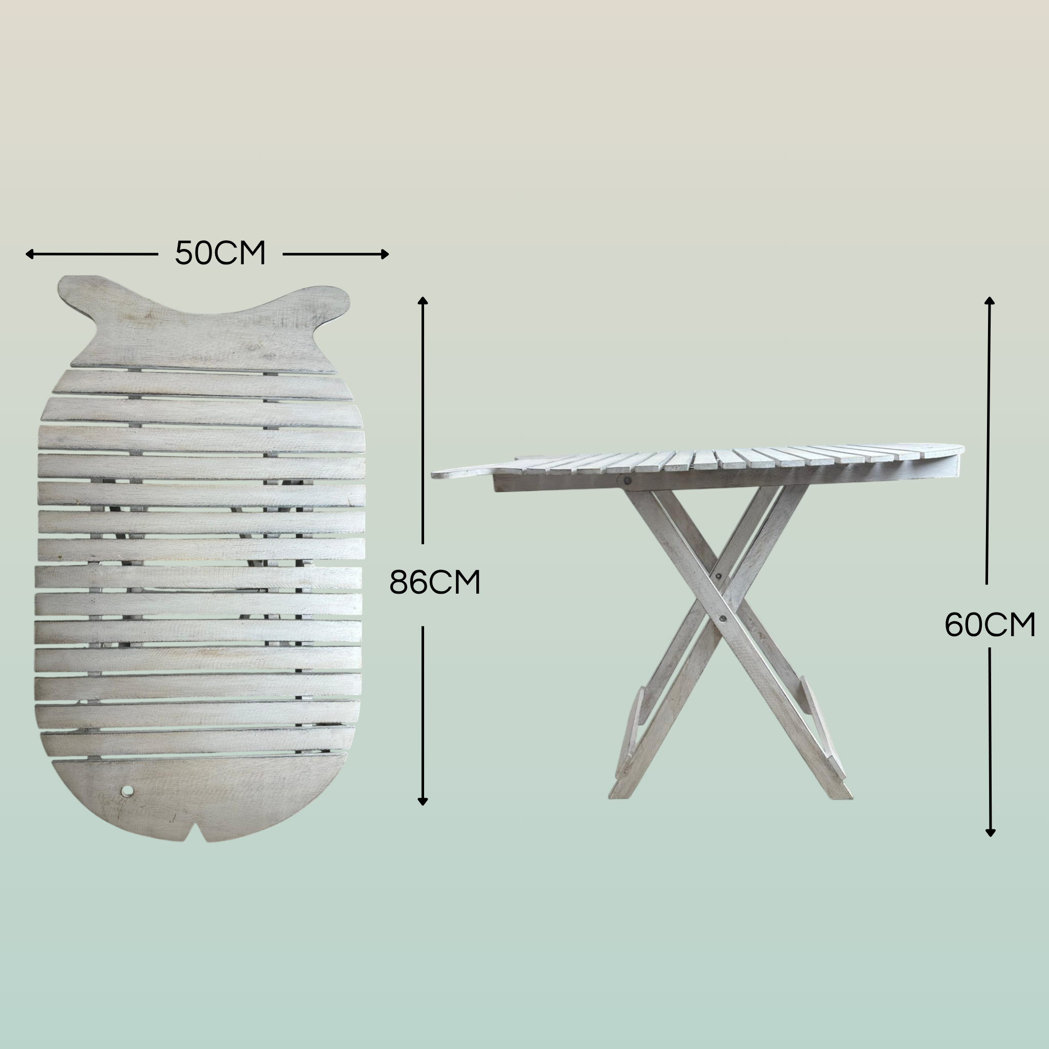 Tavolo Pesce Pieghevole Basso – Design Marino Artigianale