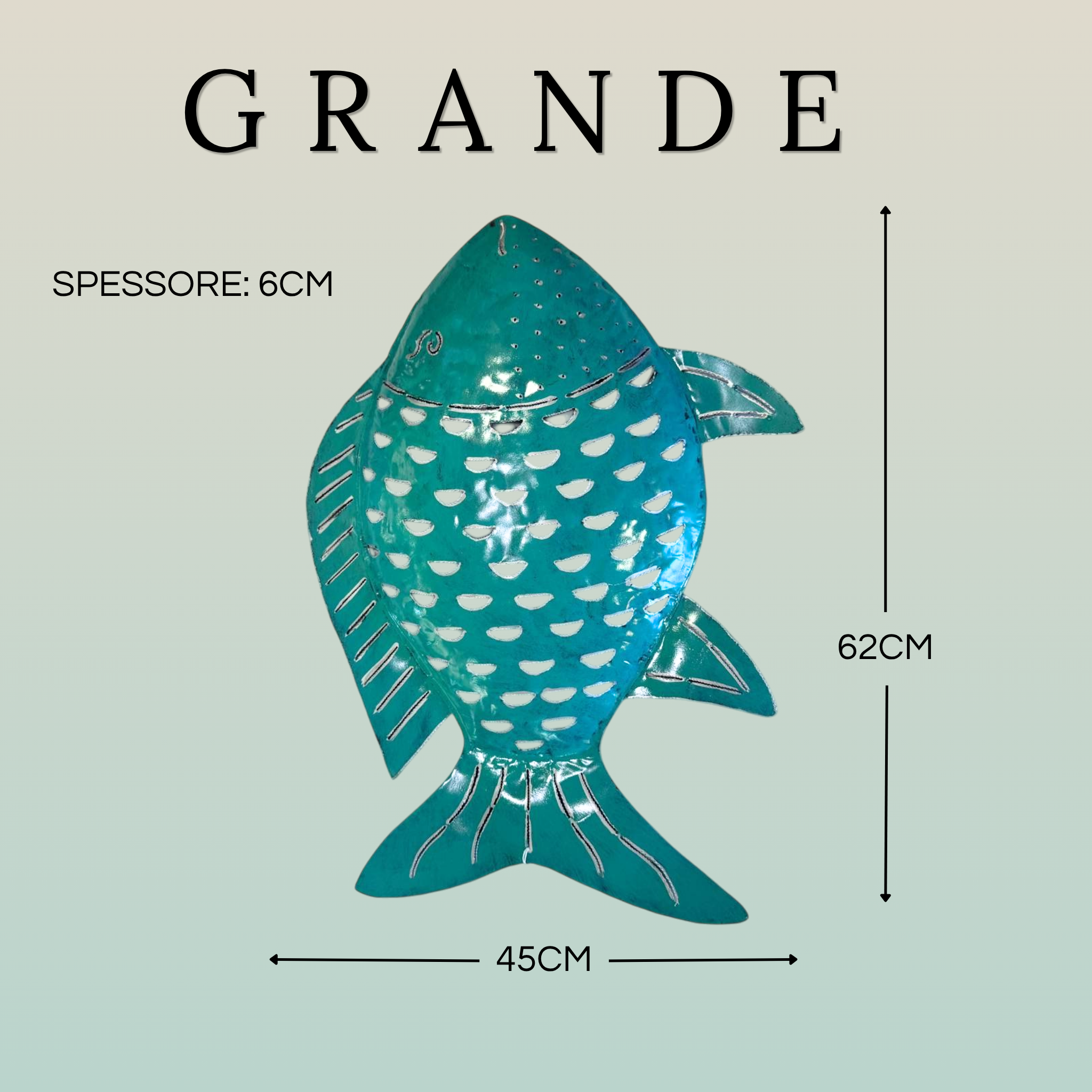 Pesce Decorativo in Ferro Battuto Tinta Unita | Collezione Tropicale